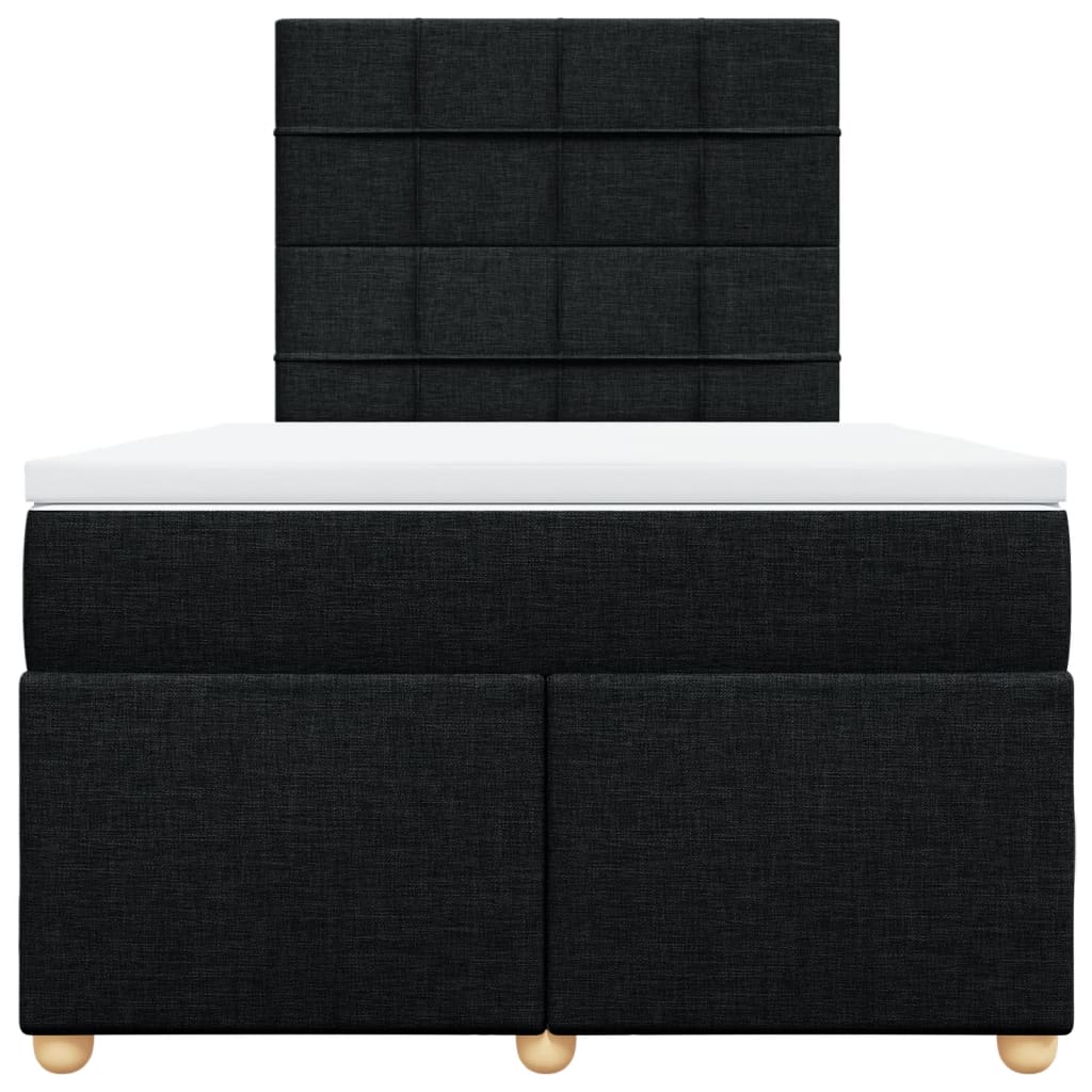 vidaXL Boxspring met matras stof zwart 120x200 cm, foto 4
