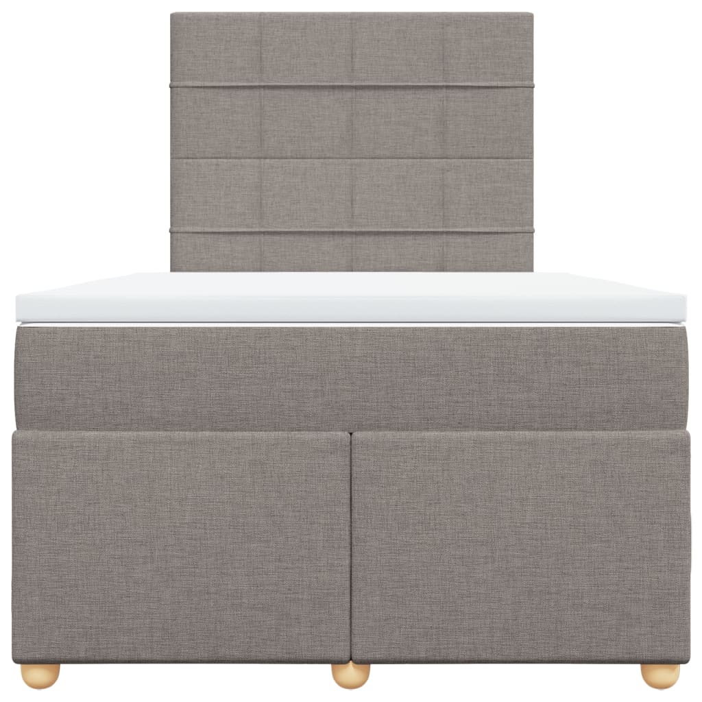 vidaXL Boxspring met matras stof taupe 120x200 cm, foto 4