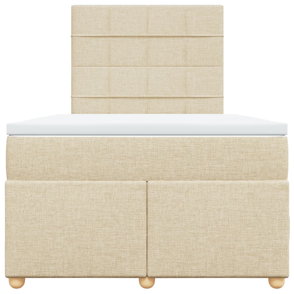 vidaXL Boxspring met matras stof crèmekleurig 120x200 cm, foto 4