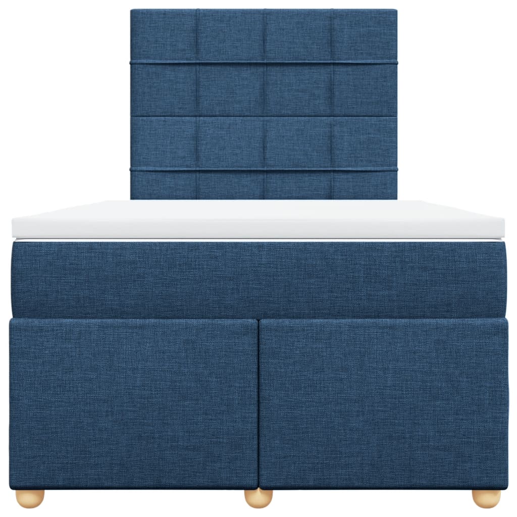 vidaXL Boxspring met matras stof blauw 120x200 cm, foto 4