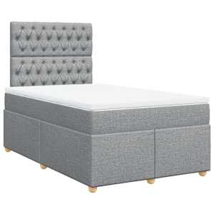Box spring postel s matrací světle šedá 120 x 200 cm textil - obrázek 2