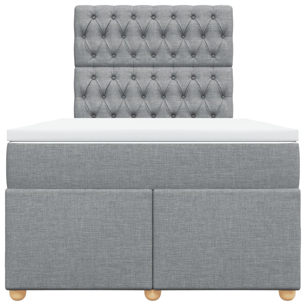 vidaXL Boxspring met matras stof lichtgrijs 120x200 cm grijs, foto 4