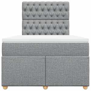 Box spring postel s matrací světle šedá 120 x 200 cm textil - obrázek 4