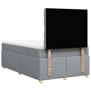 Box spring postel s matrací světle šedá 120 x 200 cm textil - obrázek 6