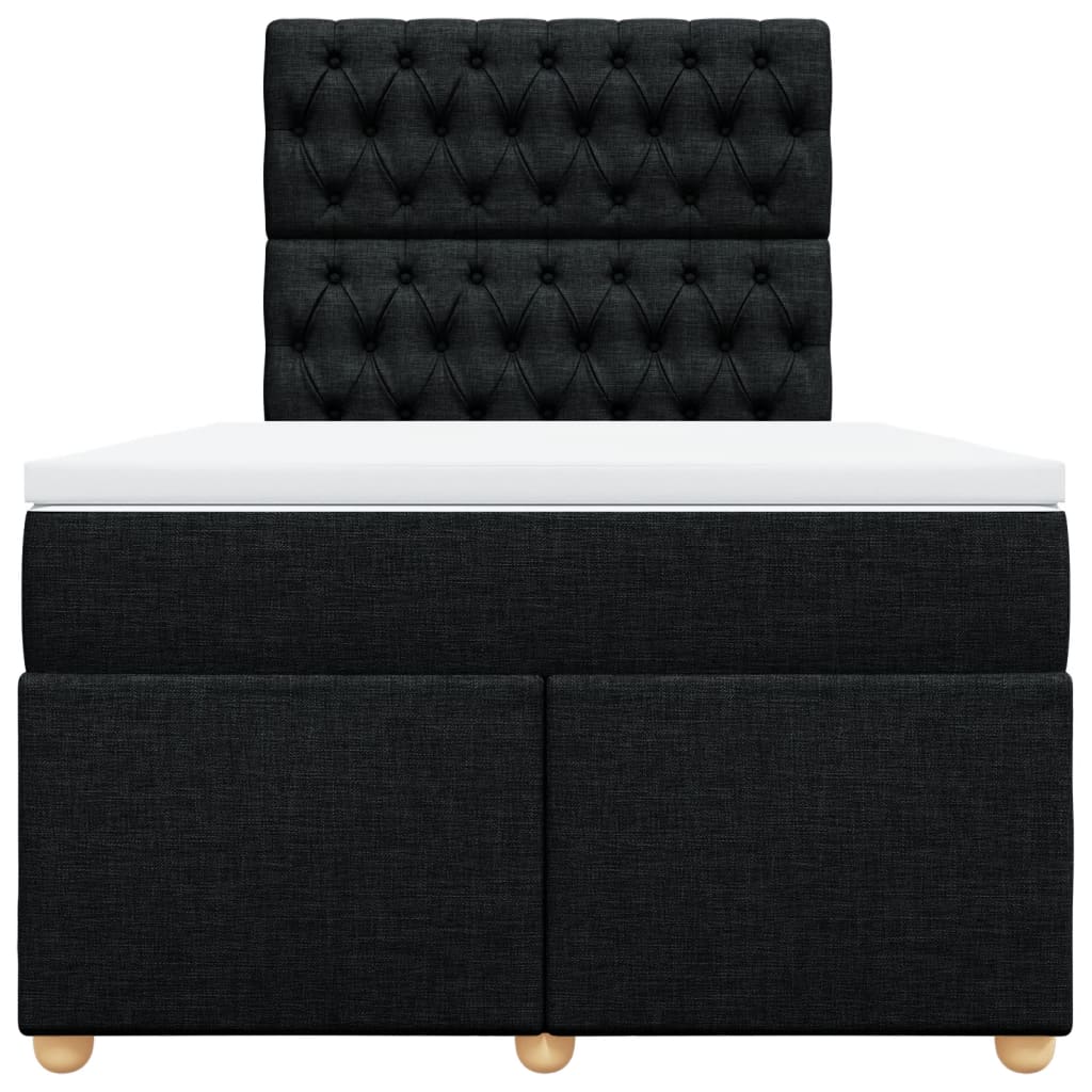 vidaXL Boxspring met matras stof zwart 120x200 cm, foto 4