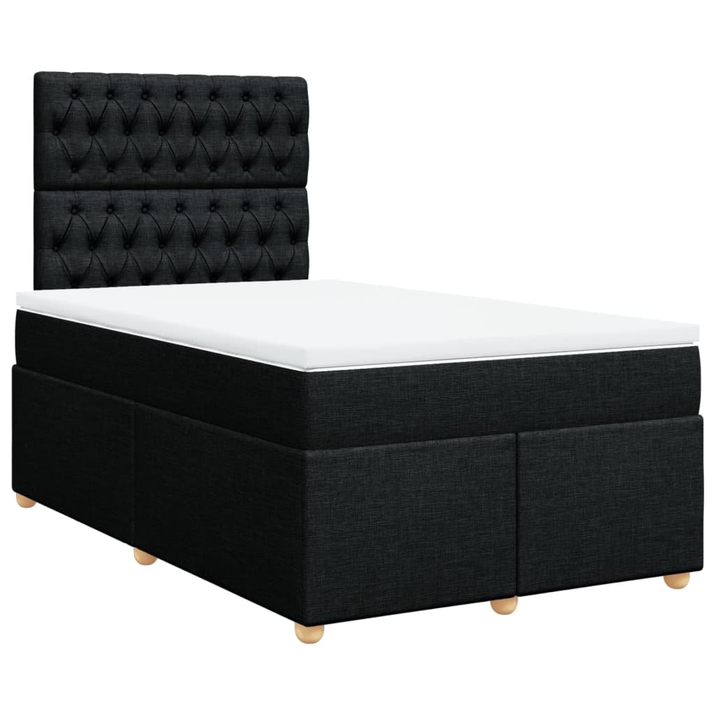 Boxspringbett mit Matratze Schwarz 120×200 cm Stoff