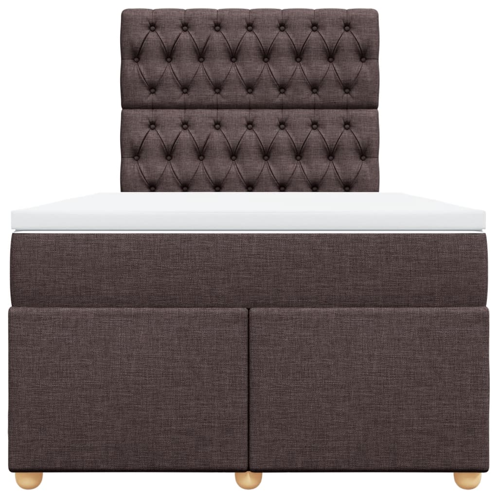 vidaXL Boxspring met matras stof donkerbruin 120x200 cm bruin, foto 4