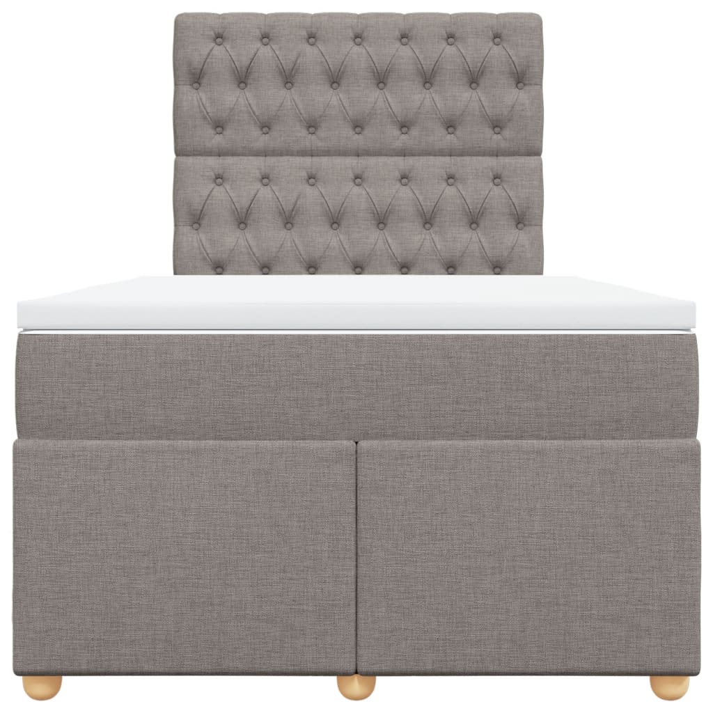 vidaXL Boxspring met matras stof taupe 120x200 cm, foto 4
