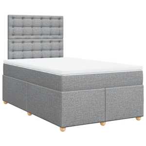 Box spring postel s matrací světle šedá 120 x 200 cm textil - obrázek 2