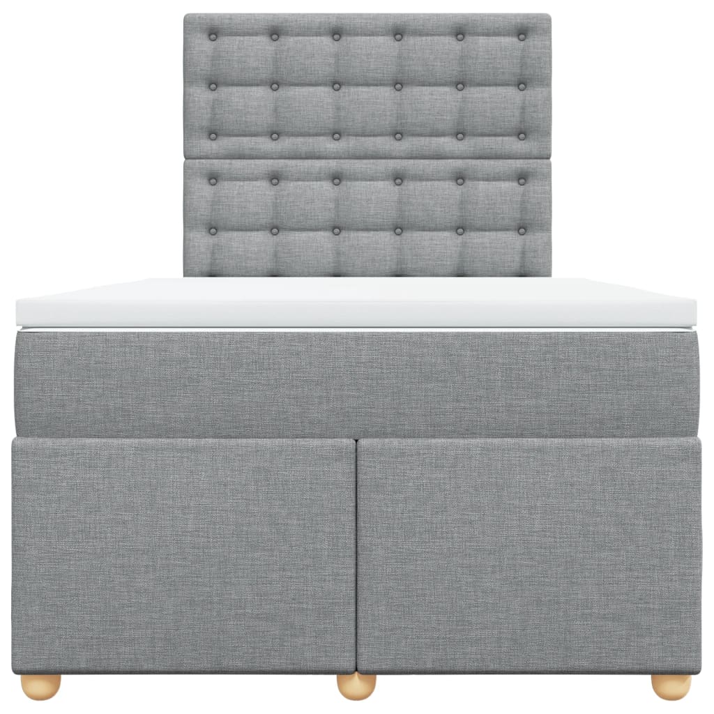 vidaXL Boxspring met matras stof lichtgrijs 120x200 cm grijs, foto 4