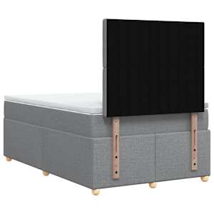Box spring postel s matrací světle šedá 120 x 200 cm textil - obrázek 6