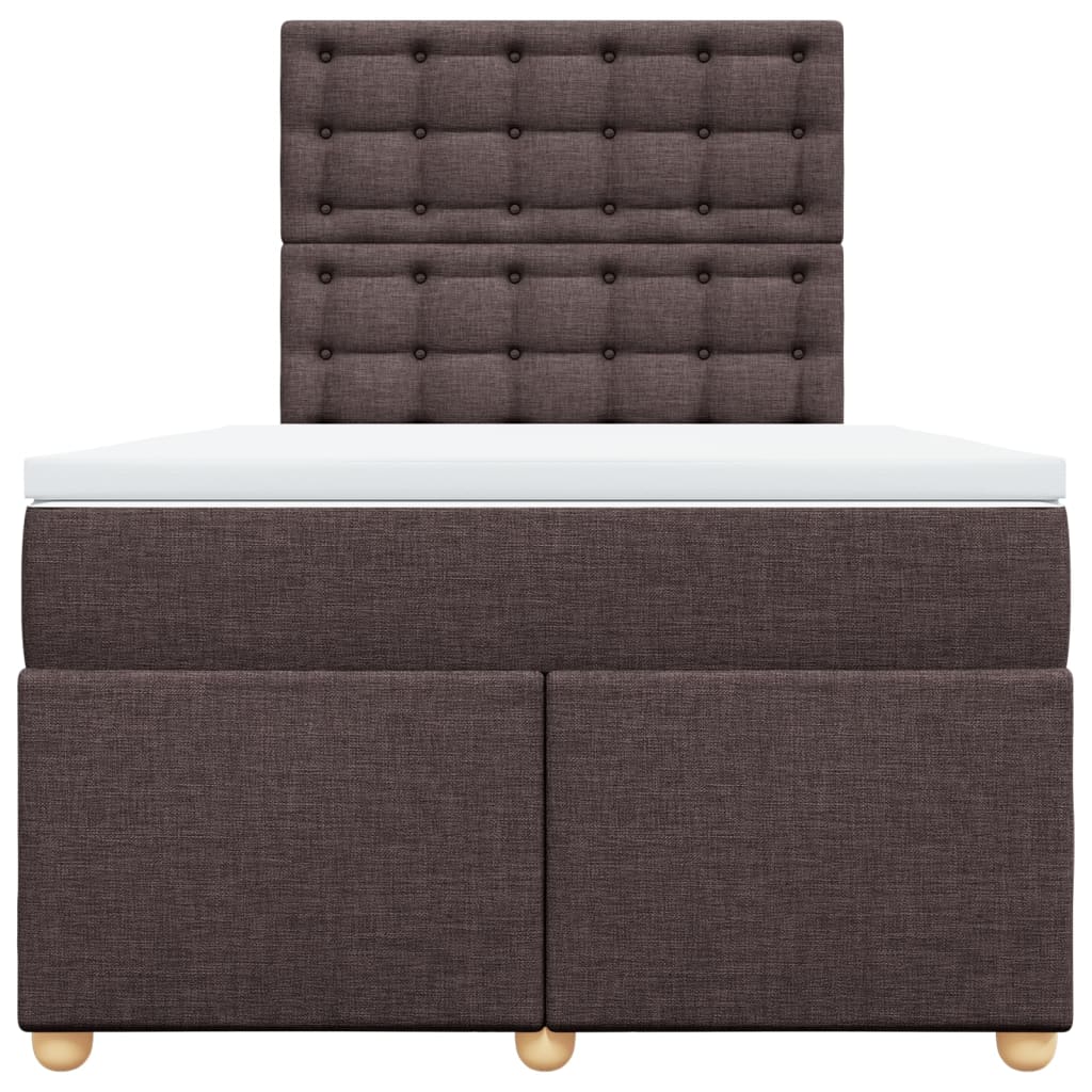vidaXL Boxspring met matras stof donkerbruin 120x200 cm bruin, foto 4