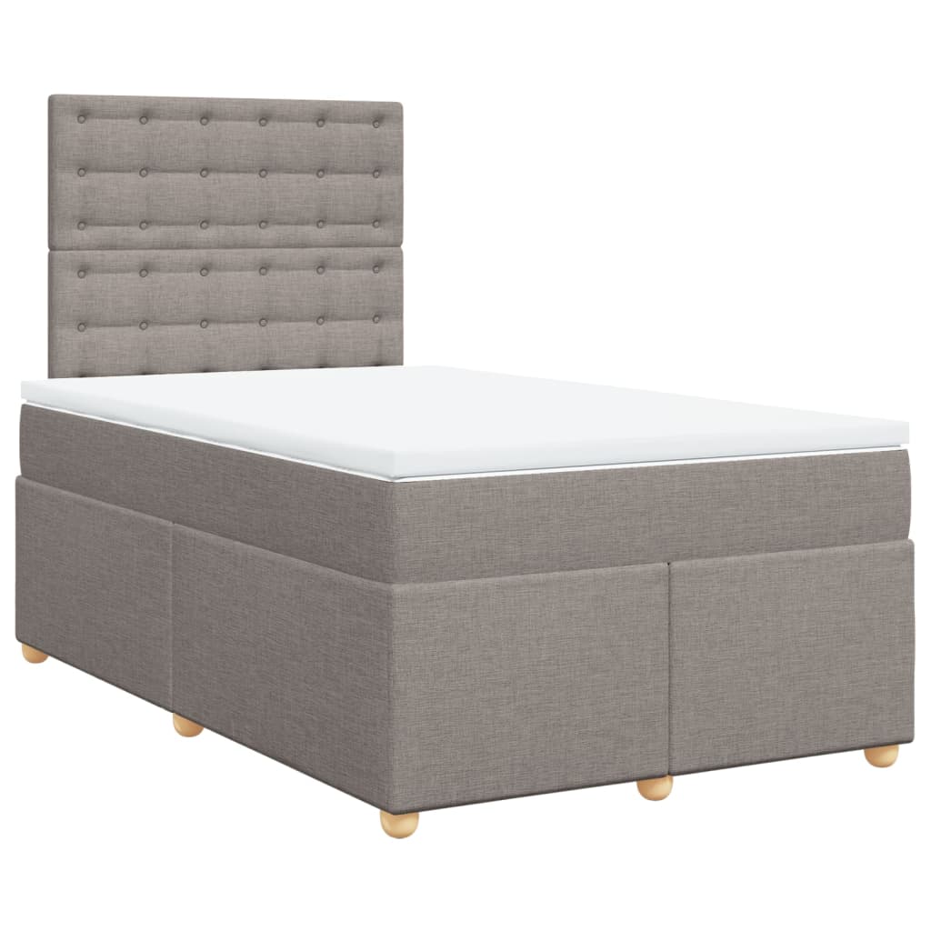 vidaXL Boxspring met matras stof taupe 120x200 cm, foto 3