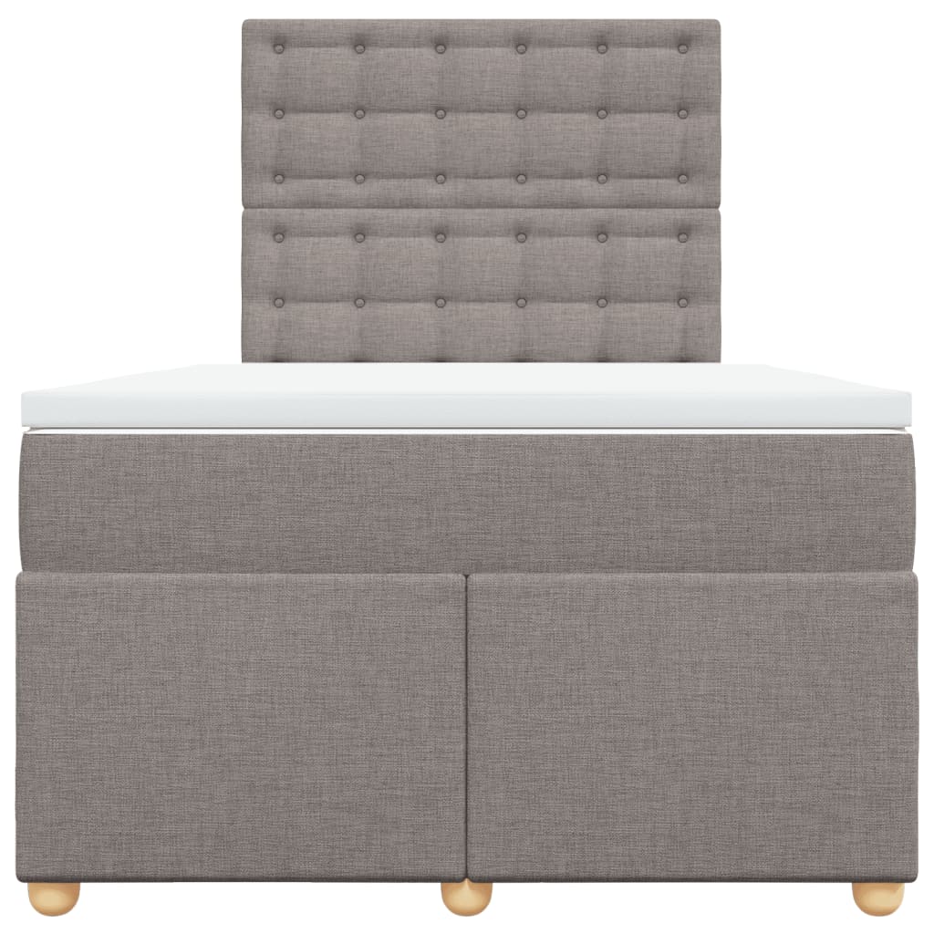 vidaXL Boxspring met matras stof taupe 120x200 cm, foto 4