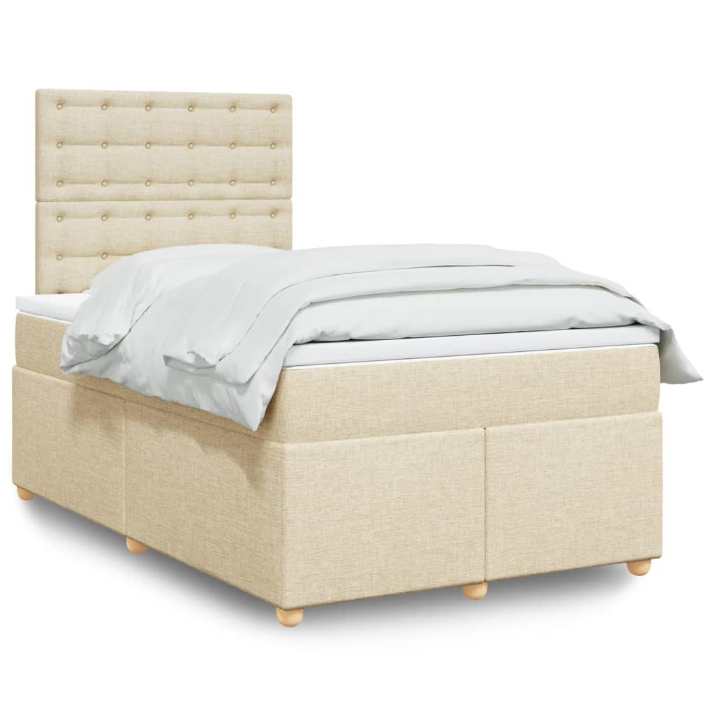 Boxspringbett mit Matratze Creme 120×200 cm Stoff