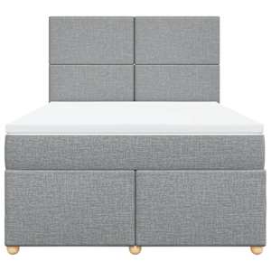 Box spring postel s matrací světle šedá 140 x 190 cm textil - obrázek 4