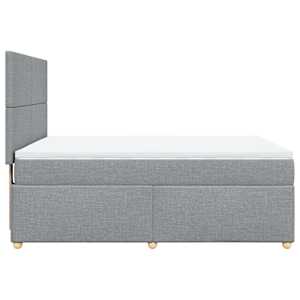 Box spring postel s matrací světle šedá 140 x 190 cm textil - obrázek 5