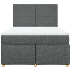 Box spring postel s matrací tmavě šedý 140 x 190 cm textil - obrázek 7