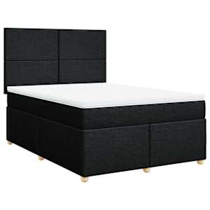 Box spring postel s matrací černá 140 x 190 cm textil - obrázek 2