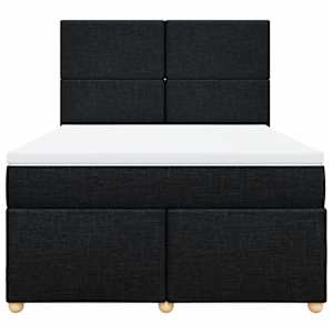 Box spring postel s matrací černá 140 x 190 cm textil - obrázek 4