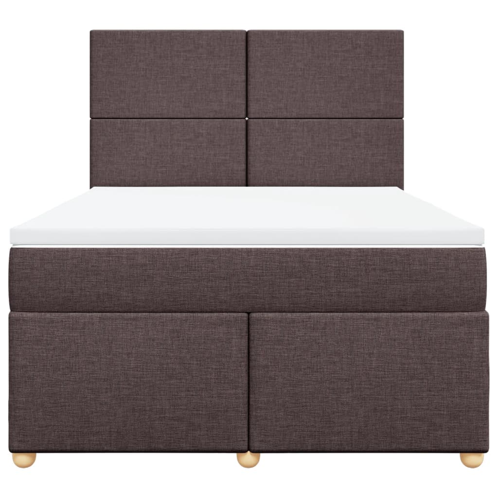 vidaXL Boxspring met matras stof donkerbruin 140x190 cm bruin, foto 4