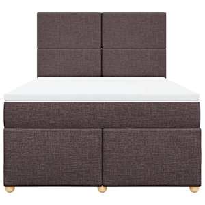 Box spring postel s matrací tmavě hnědá 140x190 cm textil - obrázek 4