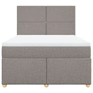 Box spring postel s matrací taupe 140x190 cm textil - obrázek 4