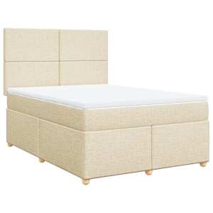 Box spring postel s matrací krémová 140x190 cm textil - obrázek 2