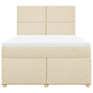 Box spring postel s matrací krémová 140x190 cm textil - obrázek 4