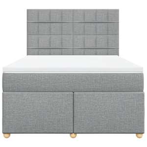 Box spring postel s matrací světle šedá 140 x 190 cm textil - obrázek 4