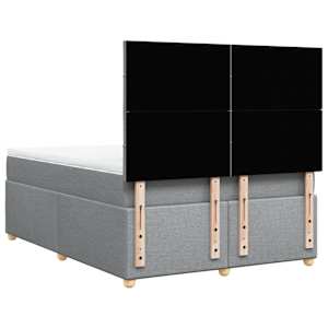 Box spring postel s matrací světle šedá 140 x 190 cm textil - obrázek 6