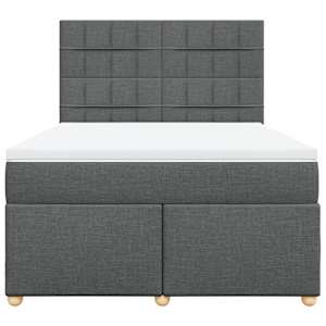 Box spring postel s matrací tmavě šedý 140 x 190 cm textil - obrázek 4