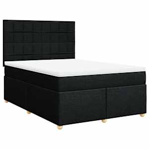 Box spring postel s matrací černá 140 x 190 cm textil - obrázek 2