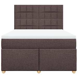Box spring postel s matrací tmavě hnědá 140x190 cm textil - obrázek 4
