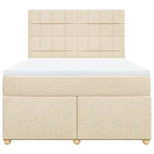 Box spring postel s matrací krémová 140x190 cm textil - obrázek 4