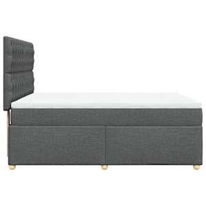 Box spring postel s matrací tmavě šedý 140 x 190 cm textil - obrázek 5