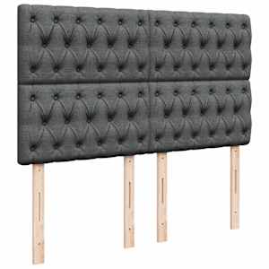 Box spring postel s matrací tmavě šedý 140 x 190 cm textil - obrázek 7