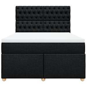 Box spring postel s matrací černá 140 x 190 cm textil - obrázek 4