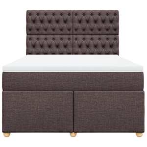 Box spring postel s matrací tmavě hnědá 140x190 cm textil - obrázek 4