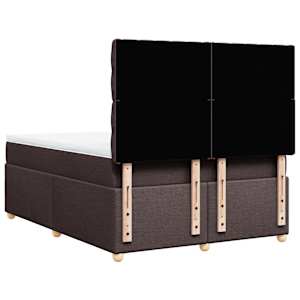 Box spring postel s matrací tmavě hnědá 140x190 cm textil - obrázek 6
