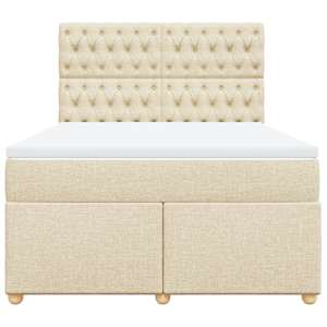 Box spring postel s matrací krémová 140x190 cm textil - obrázek 4