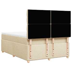 Box spring postel s matrací krémová 140x190 cm textil - obrázek 6