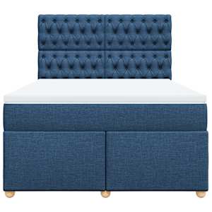 Box spring postel s matrací modrá 140x190 cm textil - obrázek 4
