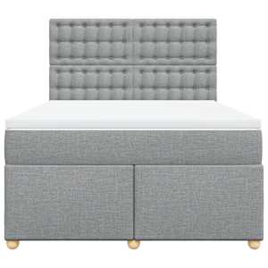 Box spring postel s matrací světle šedá 140 x 190 cm textil - obrázek 4