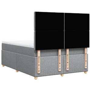 Box spring postel s matrací světle šedá 140 x 190 cm textil - obrázek 6