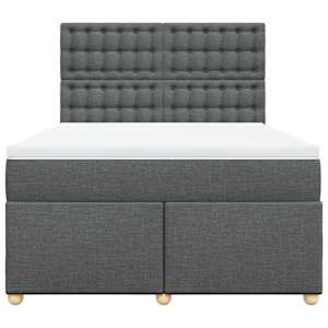 Box spring postel s matrací tmavě šedý 140 x 190 cm textil - obrázek 4