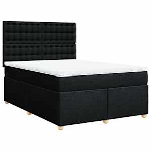 Box spring postel s matrací černá 140 x 190 cm textil - obrázek 2