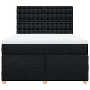Box spring postel s matrací černá 140 x 190 cm textil - obrázek 4
