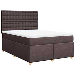Box spring postel s matrací tmavě hnědá 140x190 cm textil - obrázek 2