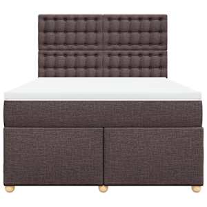 Box spring postel s matrací tmavě hnědá 140x190 cm textil - obrázek 4